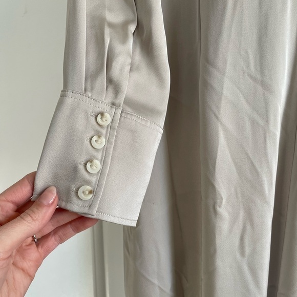 H&M Satin Midi Dress Light Taupe - M - Picture 7 of 8